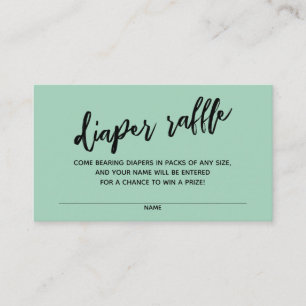 Tarjeta De Recepción Diaper de escritura a mano Raffle Ticket Light Gre