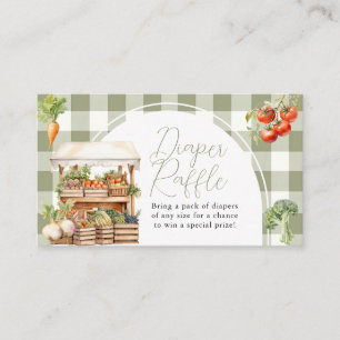 Tarjeta De Recepción Diaper de mercado fresco local Raffle Gingham
