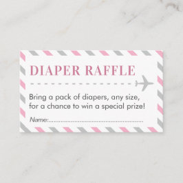 Tarjeta De Recepción Diaper de viaje de avión Raffle Ticket Baby Shower