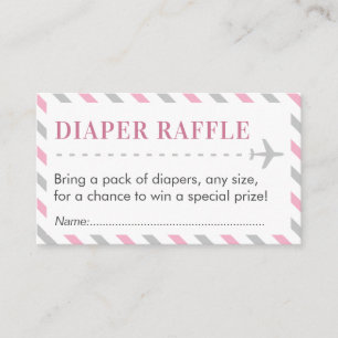 Tarjeta De Recepción Diaper de viaje de avión Raffle Ticket Baby Shower