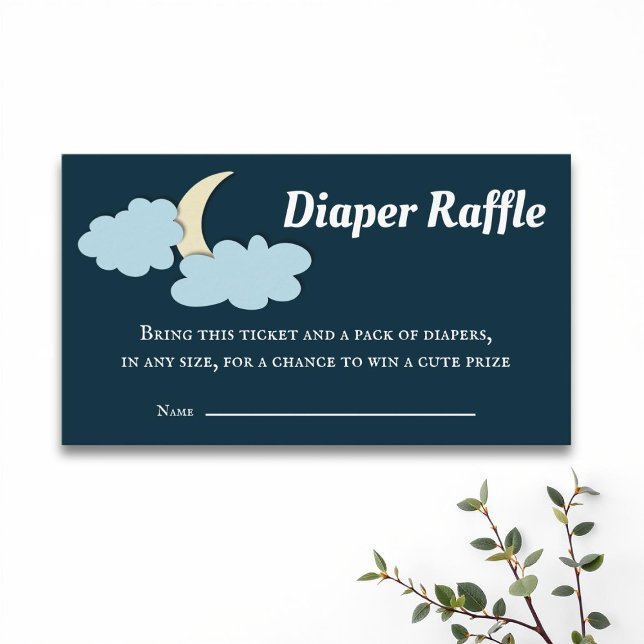 Tarjeta De Recepción Diaper Moon Azul Sencillo Raffle (Subido por el creador)