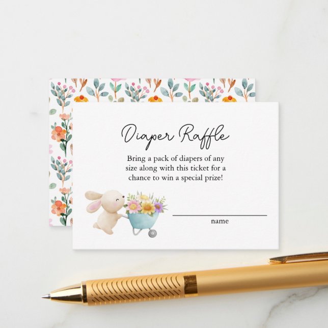 Tarjeta De Recepción Diaper Raffle (Anverso/Reverso In Situ)