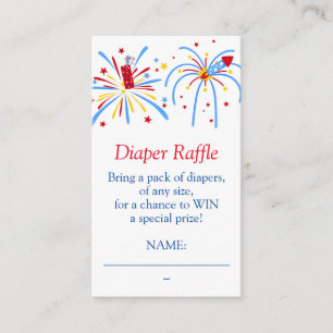 Tarjeta De Recepción Diaper Raffle 4 de julio de Baby Shower