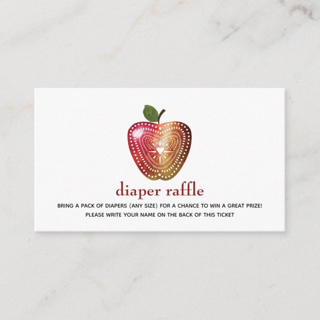 Tarjeta De Recepción Diaper Raffle Apple Plaid Baby Shower (Anverso)