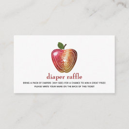 Tarjeta De Recepción Diaper Raffle Apple Plaid Baby Shower
