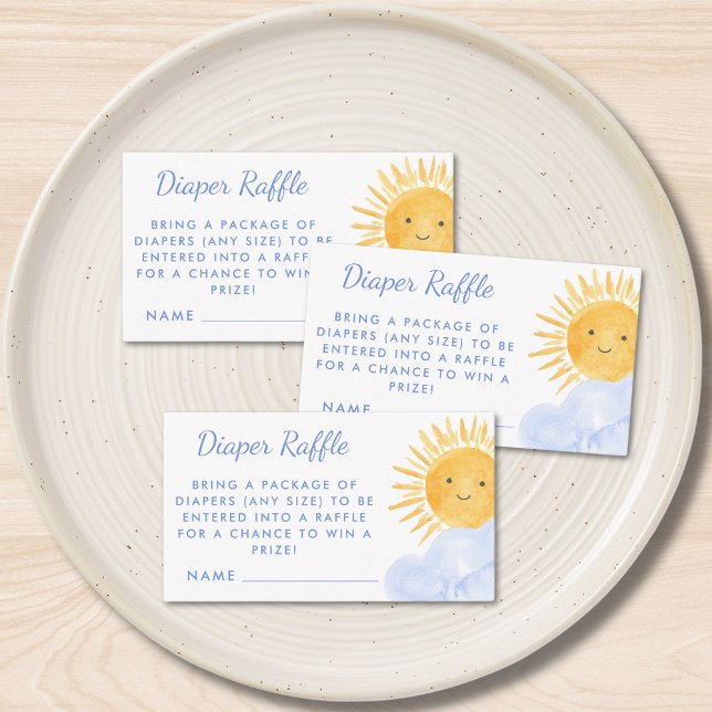 Tarjeta De Recepción Diaper Raffle Aquí Viene El Baby Shower Del Hijo (Subido por el creador)