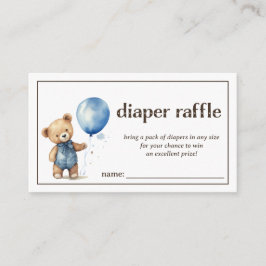 Tarjeta De Recepción Diaper Raffle Baby Boy Shower