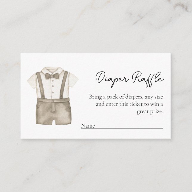 Tarjeta De Recepción Diaper Raffle Baby Enclosure Card (Anverso)