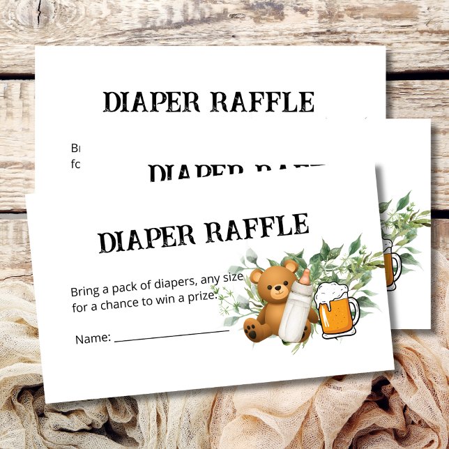 Tarjeta De Recepción Diaper Raffle Baby Está Preparando El Tema (Subido por el creador)