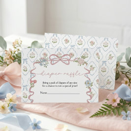 Tarjeta De Recepción Diaper Raffle Baby in Bloom Baby Shower