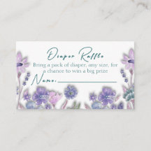 Diaper Raffle Baby In Bloom Floral Enclosure Card