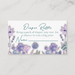 Tarjeta De Recepción Diaper Raffle Baby In Bloom Floral Enclosure Card