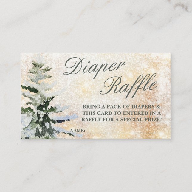 Tarjeta De Recepción Diaper Raffle Baby It's Frío fuera de Baby Shower (Anverso)