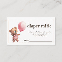 Tarjeta De Recepción Diaper Raffle Baby Shower