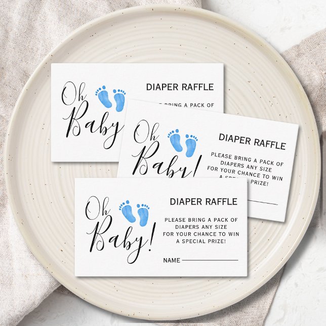Tarjeta De Recepción Diaper Raffle Baby Shower Blue (Subido por el creador)