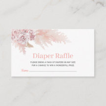 Diaper Raffle Baby Shower Boho Gabinete Floral