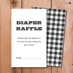 Tarjeta De Recepción Diaper Raffle   Baby Shower con placa negra
