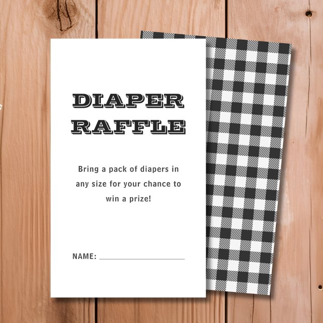 Tarjeta De Recepción Diaper Raffle | Baby Shower con placa negra (Subido por el creador)