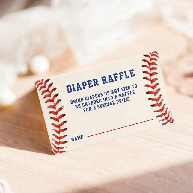 Tarjeta De Recepción Diaper Raffle Baby Shower de béisbol (Baseball Softball Diaper Raffle Baby Shower Enclosure Card)