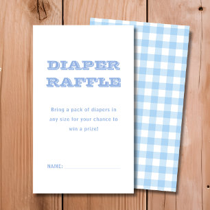 Tarjeta De Recepción Diaper Raffle   Baby Shower de Blue Plaid