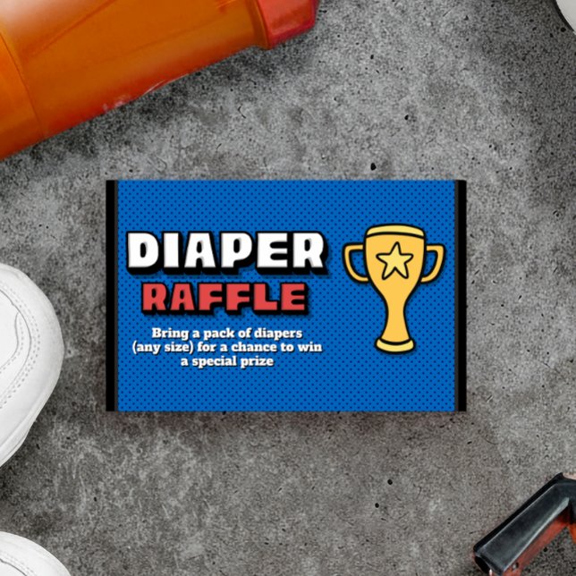 Tarjeta De Recepción Diaper Raffle - Baby Shower de fútbol (Diaper Raffle - Soccer Baby Shower Enclosure Card)