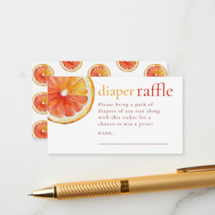Tarjeta De Recepción Diaper Raffle Baby Shower, Naranja Cutie