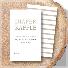 Tarjeta De Recepción Diaper Raffle | Baby Shower Neutral Beige