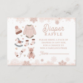 Tarjeta De Recepción Diaper Raffle Baby Shower Neutral Frío exterior