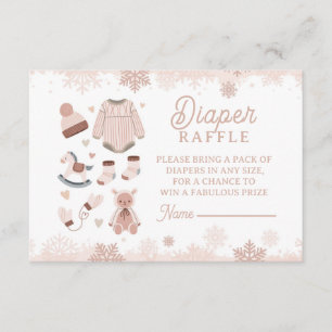 Tarjeta De Recepción Diaper Raffle Baby Shower Neutral Frío exterior