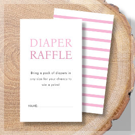 Tarjeta De Recepción Diaper Raffle | Baby Shower rosa