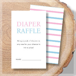Tarjeta De Recepción Diaper Raffle | Baby Shower rosa y azul