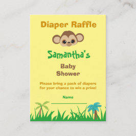 Tarjeta De Recepción Diaper Raffle Baby Shower Safari