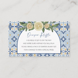 Tarjeta De Recepción Diaper Raffle Baby Shower, tema italiano