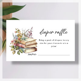 Tarjeta De Recepción Diaper Raffle | Baby Shower temática del libro