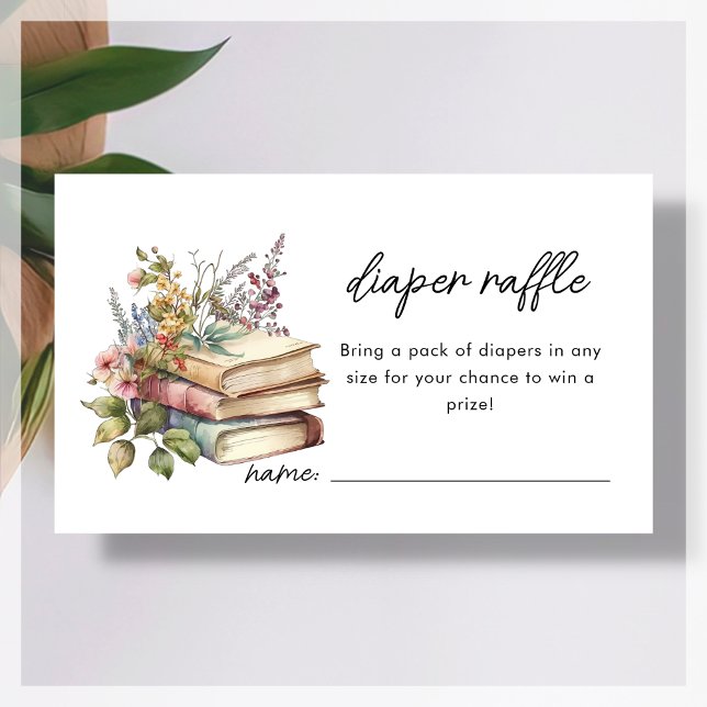 Tarjeta De Recepción Diaper Raffle | Baby Shower temática del libro (Subido por el creador)