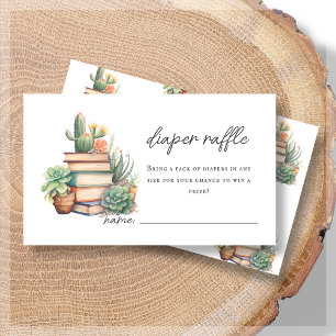 Tarjeta De Recepción Diaper Raffle Baby Shower temática del libro de