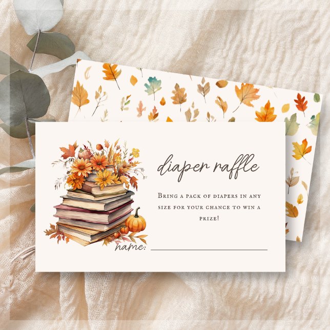 Tarjeta De Recepción Diaper Raffle | Baby Shower temática del libro de  (Subido por el creador)