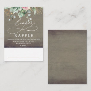 Tarjeta De Recepción Diaper Raffle Baby Shower Ticket Succults