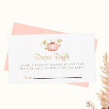 Diaper Raffle Baby Shower Un Pequeño Calabaza