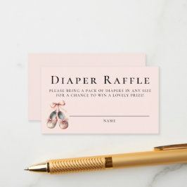 Tarjeta De Recepción Diaper Raffle Ballerina Shoes Chica Baby Shower