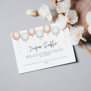 Tarjeta De Recepción Diaper Raffle Balloon Gender Revelan Baby Shower