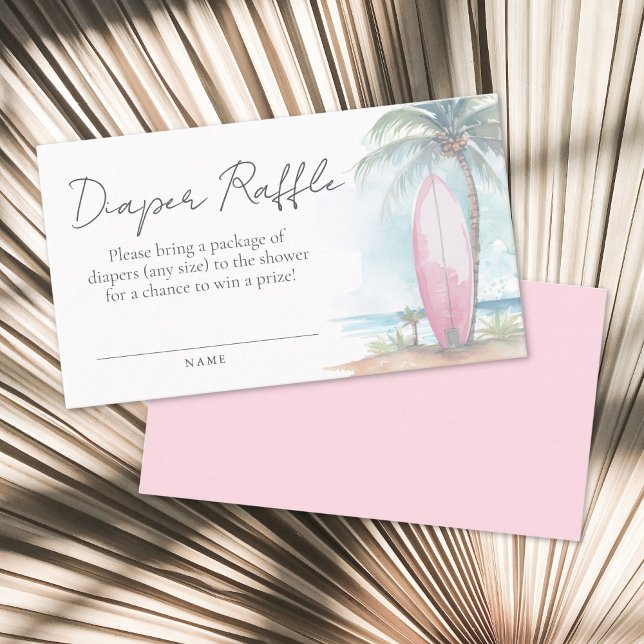 Tarjeta De Recepción Diaper Raffle Beach Baby Shower (Diaper Raffle Beach Baby Shower Enclosure Card)