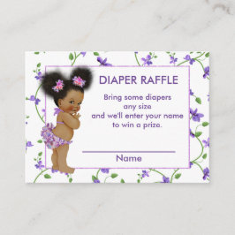 Tarjeta De Recepción Diaper Raffle, bebé africana norteamericana