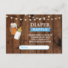 Tarjeta De Recepción Diaper Raffle Beer Baby Shower Boy Breaking Blue
