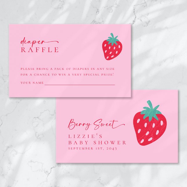 Tarjeta De Recepción Diaper Raffle Berry Sweet Baby Shower (Subido por el creador)