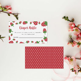 Tarjeta De Recepción Diaper Raffle Berry Sweet Baby Shower Strawberry