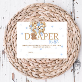 Tarjeta De Recepción Diaper Raffle Blue Bear