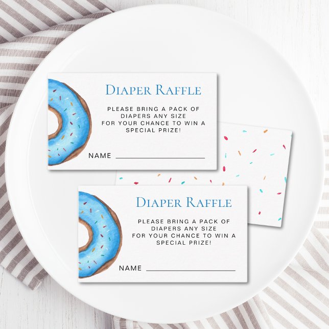 Tarjeta De Recepción Diaper Raffle Blue Donut Baby Sprinkle (Subido por el creador)