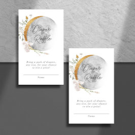 Tarjeta De Recepción Diaper raffle boho luna floral ducha bebé