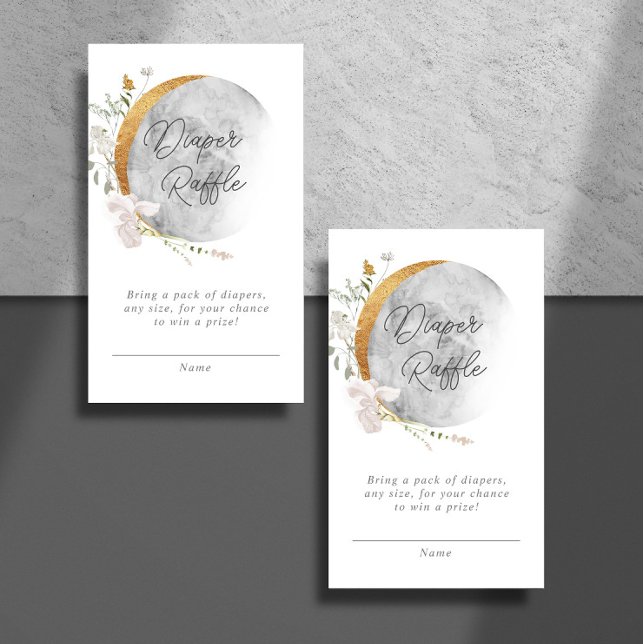 Tarjeta De Recepción Diaper raffle boho luna floral ducha bebé (Subido por el creador)